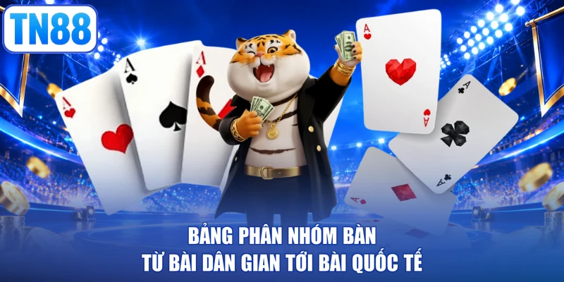 Bảng phân nhóm bàn từ bài dân gian tới bài quốc tế